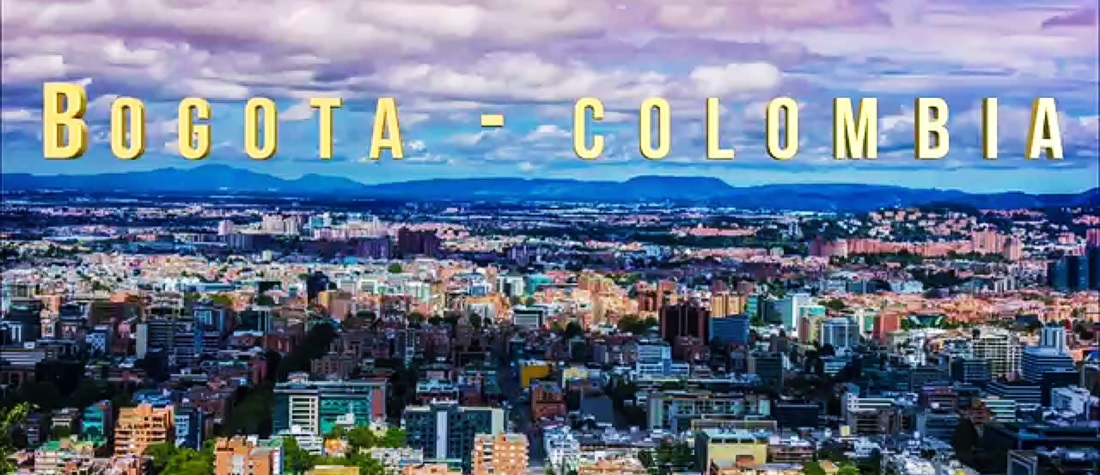 Vista aérea de la ciudad de Bogotá, Colombia 